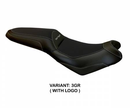 KWV6ET-3GR-3 Seat saddle cover Elba Total Black Gray (GR) T.I. for KAWASAKI VERSYS 650 2007 > 2022