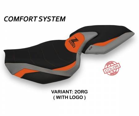 KWZ14ES-2ORG-1 Housse de selle Ellos Special Color Comfort System Orange - Gris (ORG) T.I. pour KAWASAKI Z 1000 2014 > 2020