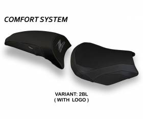 Housse de selle Vergato 1 Comfort System Noir (BL) T.I. pour KAWASAKI Z 650 2017 > 2024