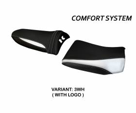 Seat saddle cover Pozzuoli 1 Comfort System White (WH) T.I. for KAWASAKI Z 750 2003 > 2006