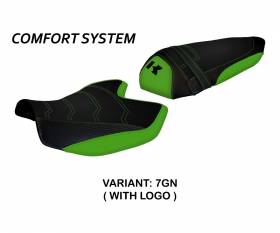 Seat saddle cover Amatrice 2 Comfort System Green (GN) T.I. for KAWASAKI Z 750 2007 > 2012