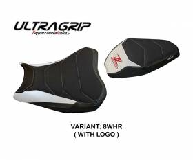 Housse de selle Arad 1 ultragrip Blanc- Rouge WHR + logo T.I. pour Kawasaki Z 900 2017 > 2024