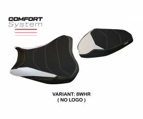 Seat saddle cover Bran 3 comfort system White - Red WHR T.I. for Kawasaki Z 900 2017 > 2024