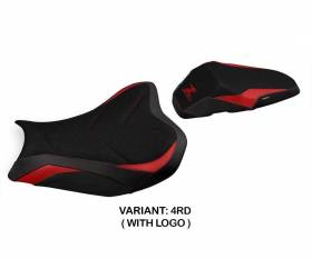 Seat saddle cover Shara 1 ultragrip Red RD + logo T.I. for Kawasaki Z 900 2017 > 2024
