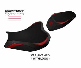 Seat saddle cover Shara comfort system Red RD + logo T.I. for Kawasaki Z 900 2017 > 2024
