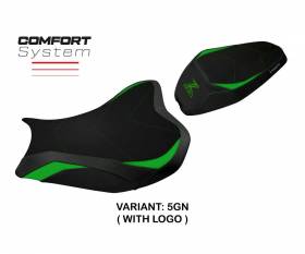 Rivestimento sella Shara comfort system Verde GN + logo T.I. per Kawasaki Z 900 2017 > 2024