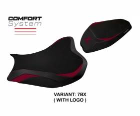 Housse de selle Shara comfort system Bordeaux BX + logo T.I. pour Kawasaki Z 900 2017 > 2024