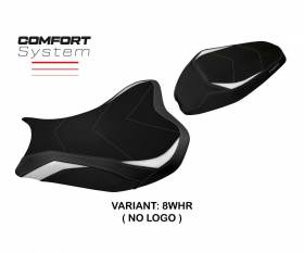 Sattelbezug Sitzbezug Shara comfort system Weiss - Rot WHR T.I. fur Kawasaki Z 900 2017 > 2024