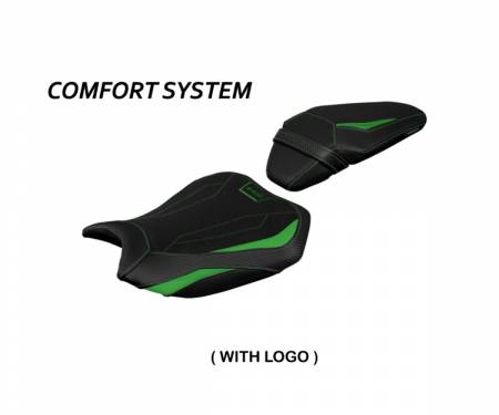 KWZH2AC-1GN-1 Housse de selle compatible LOGO Argos Comfort System Green T.I. pour Kawasaki Z H2 2020 > 2022
