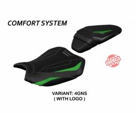 Seat Cover LOGO Argos Comfort System Green/Silver T.I. Kawasaki Z H2 2020 > 2022
