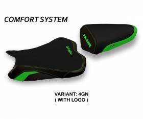 Seat saddle cover Agra 2 Comfort System Green (GN) T.I. for KAWASAKI NINJA ZX 10 R 2008 > 2010
