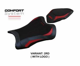 Seat saddle cover Dexter Comfort System Red RD + logo T.I. for Kawasaki Ninja ZX 10 R 2021 > 2023