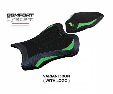 KWZX1R2DC-3GN-1 Seat saddle cover Dexter Comfort System Green GN + logo T.I. for Kawasaki Ninja ZX 10 R 2021 > 2023