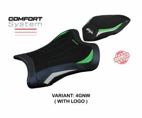 Seat saddle cover Dexter Comfort System Green White GNW + logo T.I. for Kawasaki Ninja ZX 10 R 2021 > 2023