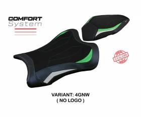 Rivestimento sella Dexter Comfort System Verde Bianco GNW T.I. per Kawasaki Ninja ZX 10 R 2021 > 2023