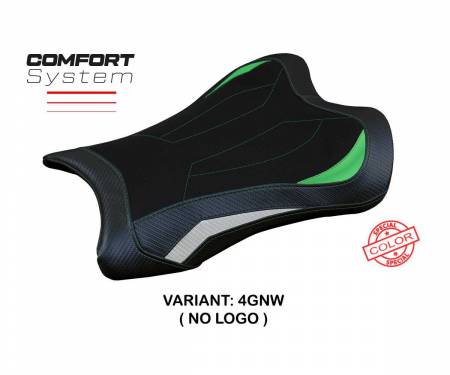 KWZX1R2GC-4GNW-2 Seat saddle cover Garen Comfort System Green White GNW T.I. for Kawasaki Ninja ZX 10 RR 2021 > 2023