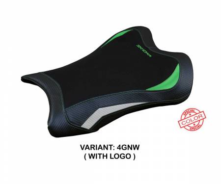 KWZX1R2G-4GNW-1 Seat saddle cover Garen Green White GNW + logo T.I. for Kawasaki Ninja ZX 10 RR 2021 > 2023