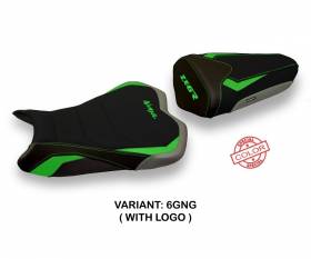 Seat saddle cover Pune Special Color Ultragrip Green - Gray (GNG) T.I. for KAWASAKI NINJA ZX 6 R 2013 > 2018