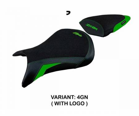 KWZX6RAU-4GN-1 Rivestimento sella Andujar Ultragrip Verde GN + logo T.I. per Kawasaki Ninja ZX 6 R 2007 > 2008