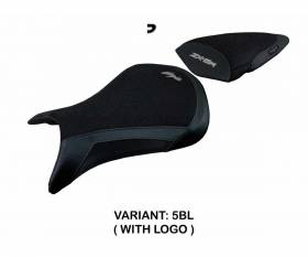 Seat saddle cover Andujar Ultragrip Black BL + logo T.I. for Kawasaki Ninja ZX 6 R 2007 > 2008