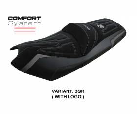 Seat saddle cover Rajka Comfort System Gray GR + logo T.I. for Kymco AK 550 2017 > 2023
