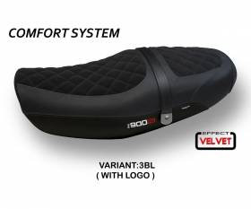 Seat saddle cover Natal Total Black Velvet Comfort System Black (BL) T.I. for KAWASAKI Z 900 RS 2018 > 2024