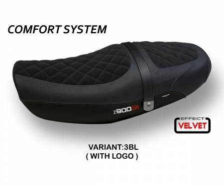 KZ9RNTC-3BL-1 Housse de selle Natal Total Black Velvet Comfort System Noir (BL) T.I. pour KAWASAKI Z 900 RS 2018 > 2024