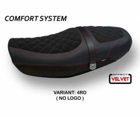 Rivestimento sella Natal Total Black Velvet Comfort System Rosso (RD) T.I. per KAWASAKI Z 900 RS 2018 > 2024