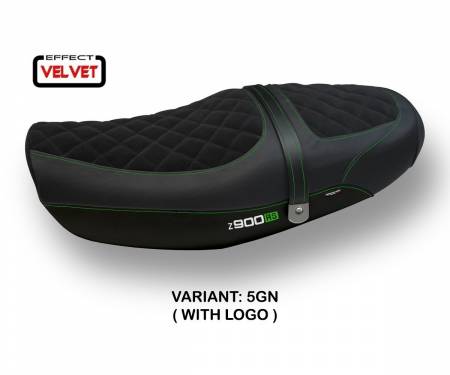 KZ9RNT-5GN-1 Seat saddle cover Natal Total Black Velvet Green (GN) T.I. for KAWASAKI Z 900 RS 2018 > 2024