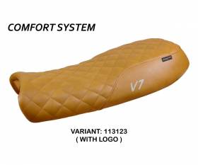 Sattelbezug Sitzbezug Davis Vintage comfort system   + logo T.I. fur Moto Guzzi V7 2012 > 2020