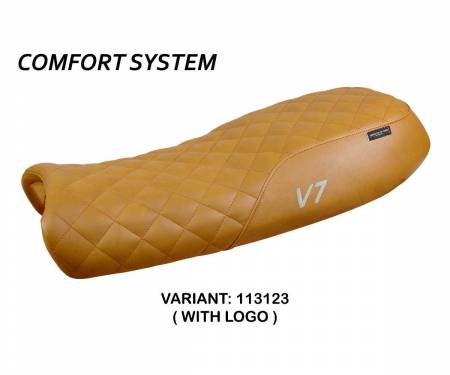 MGV7DVC-113123-1 Sattelbezug Sitzbezug Davis Vintage comfort system   + logo T.I. fur Moto Guzzi V7 2012 > 2020