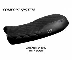 Housse de selle Davis Vintage comfort system   + logo T.I. pour Moto Guzzi V7 2012 > 2020