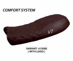 Seat saddle cover Davis Vintage comfort system   + logo T.I. for Moto Guzzi V7 2012 > 2020