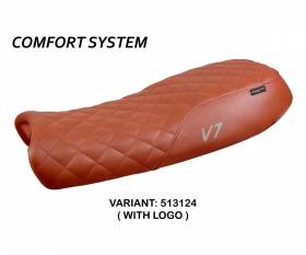 Housse de selle Davis Vintage comfort system   + logo T.I. pour Moto Guzzi V7 2012 > 2020