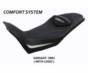 Sattelbezug Sitzbezug Everett comfort system Weiss WH + logo T.I. fur Moto Guzzi V85 TT 2019 > 2024