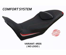 Sattelbezug Sitzbezug Everett comfort system Rot - Silber RDS T.I. fur Moto Guzzi V85 TT 2019 > 2024
