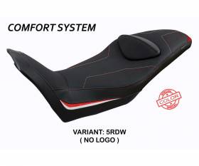 Housse de selle Everett comfort system Rouge - Blanche RDW T.I. pour Moto Guzzi V85 TT 2019 > 2024