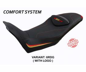 Rivestimento sella Everett comfort system Rosso - Grigio RDG + logo T.I. per Moto Guzzi V85 TT 2019 > 2024