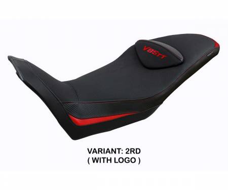 MGV85TE-2RD-1 Seat saddle cover Everett Red RD + logo T.I. for Moto Guzzi V85 TT 2019 > 2024