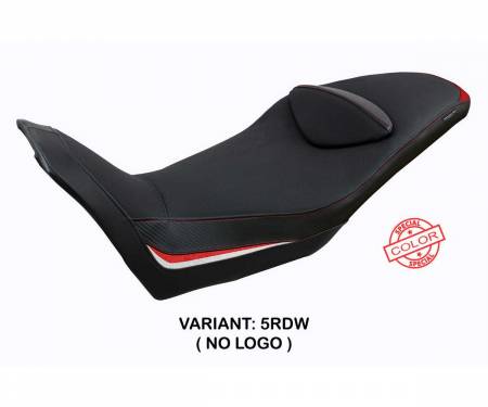 MGV85TE-5RDW-2 Seat saddle cover Everett Red - White RDW T.I. for Moto Guzzi V85 TT 2019 > 2024