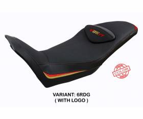 Seat saddle cover Everett Red - Gray RDG + logo T.I. for Moto Guzzi V85 TT 2019 > 2024