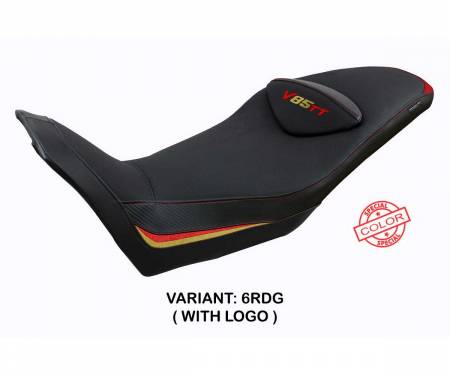 MGV85TE-6RDG-1 Seat saddle cover Everett Red - Gray RDG + logo T.I. for Moto Guzzi V85 TT 2019 > 2024