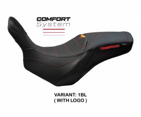 Seat saddle cover Moss comfort system Black BL + logo T.I. for Moto Morini Granpasso 2008 > 2020