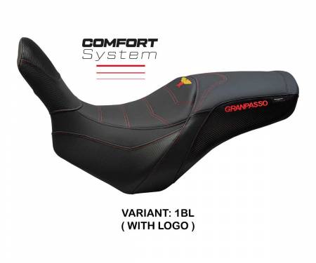 MMGRPM-1BL-1 Seat saddle cover Moss comfort system Black BL + logo T.I. for Moto Morini Granpasso 2008 > 2020