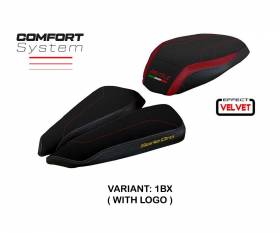 Seat saddle cover Adai velvet comfort system Bordeaux BX + logo T.I. for MV Agusta Brutale 1000 RR 2020 > 2023