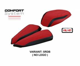 Seat saddle cover Meilan velvet comfort system Red-black RDB T.I. for MV Agusta Brutale 1000 RR 2020 > 2023