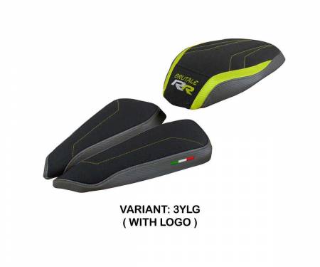 MVB1RRMU-3YLG-1 Seat saddle cover Meilan ultragrip Yellow - Gray YLG + logo T.I. for MV Agusta Brutale 1000 RR 2020 > 2023