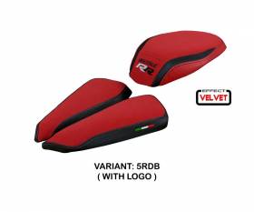 Seat saddle cover Meilan velvet Red-black RDB + logo T.I. for MV Agusta Brutale 1000 RR 2020 > 2023