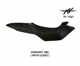 Seat saddle cover Biella 2 Black (BL) T.I. for MV AGUSTA BRUTALE 800 2012 > 2015
