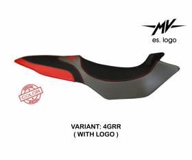 Seat saddle cover Biella Special Color Gray - Red (GRR) T.I. for MV AGUSTA BRUTALE 675 2012 > 2015